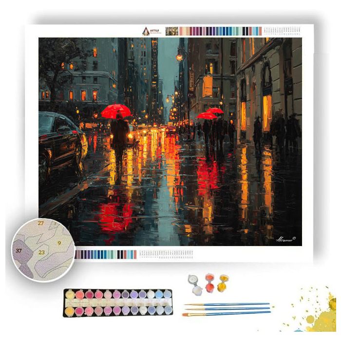 NEW YORK HOLIDAY RAIN - Paint by Numbers Full Kit