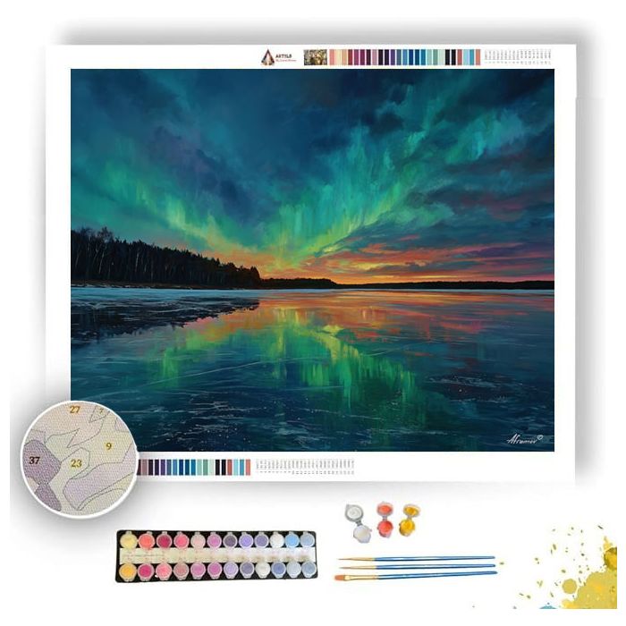FINNISH LAKE AURORA - Paint by Numbers Full Kit