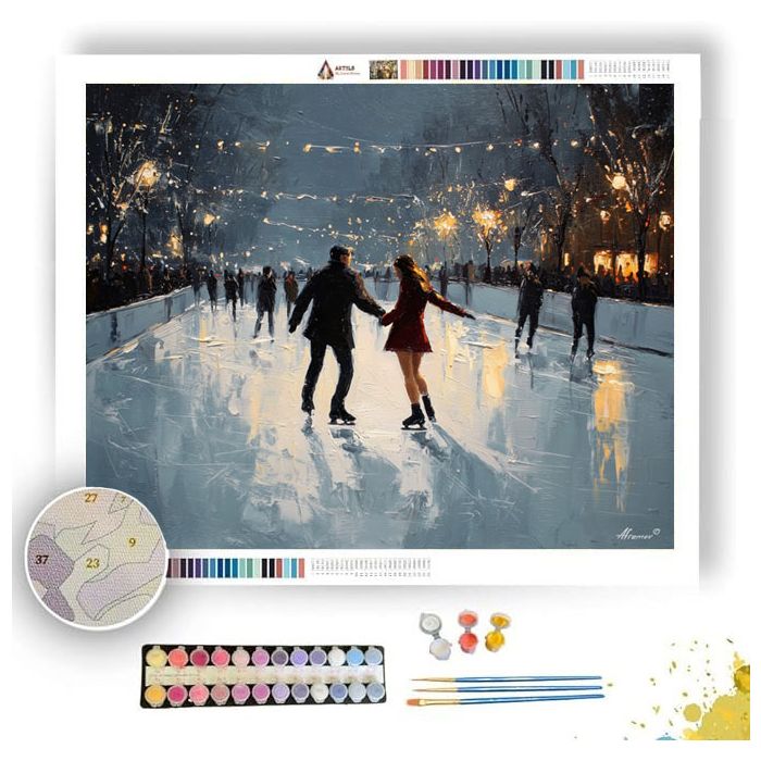 CANADIAN SKATING NIGHT - Paint by Numbers Full Kit