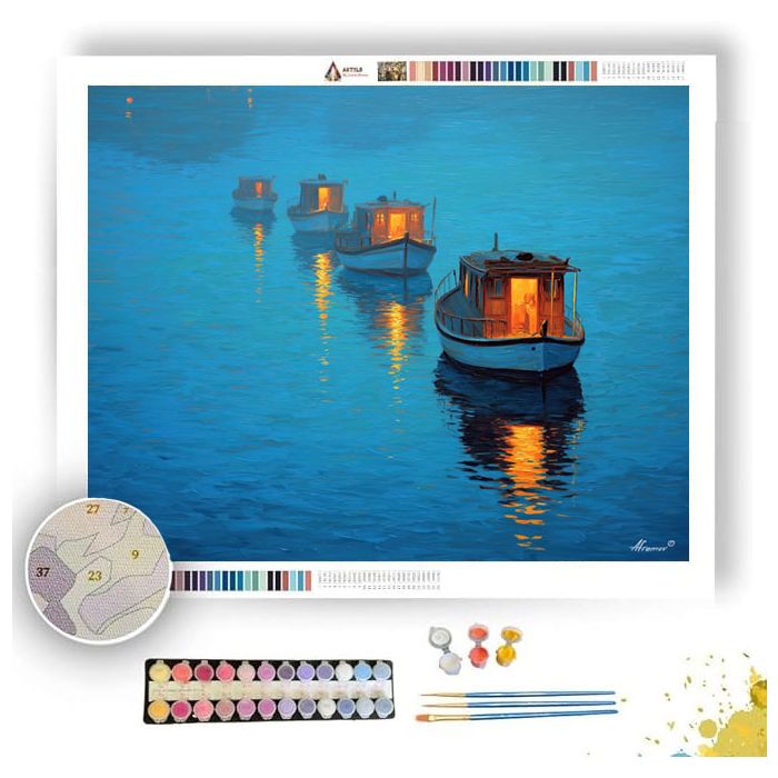 GREEK WINTER SEA - Paint by Numbers Full Kit