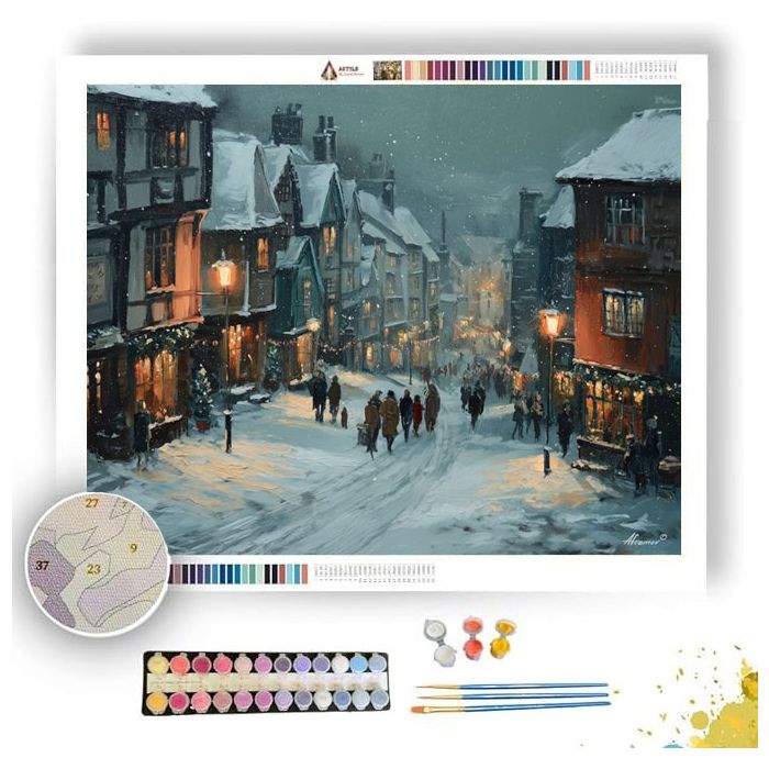 ENGLISH SNOWY VILLAGE - Paint by Numbers Full Kit