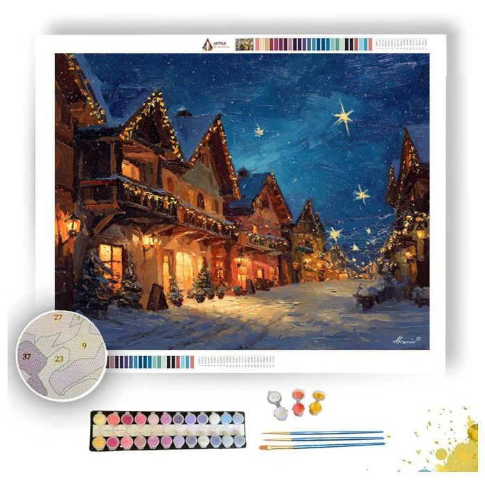 GERMAN VILLAGE SNOW - Paint by Numbers Full Kit