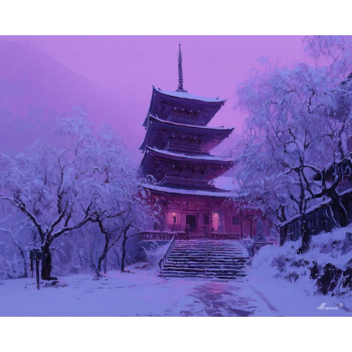 JAPANESE TEMPLE SNOW