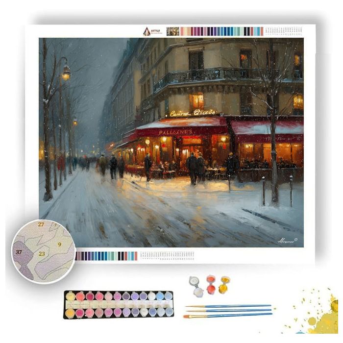 PARISIAN WINTER STREET - Paint by Numbers Full Kit