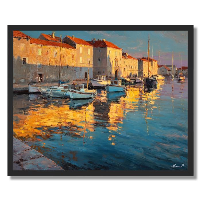 CROATIAN WINTER HARBOR - FRAMED