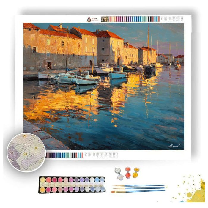 CROATIAN WINTER HARBOR - Paint by Numbers Full Kit