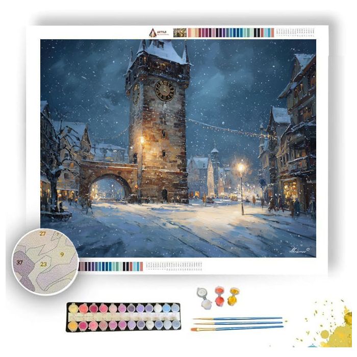 GERMAN CLOCK TOWER LIGHT - Paint by Numbers Full Kit