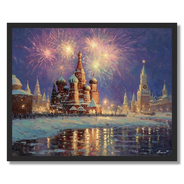 RUSSIAN NEW YEAR SKY - FRAMED