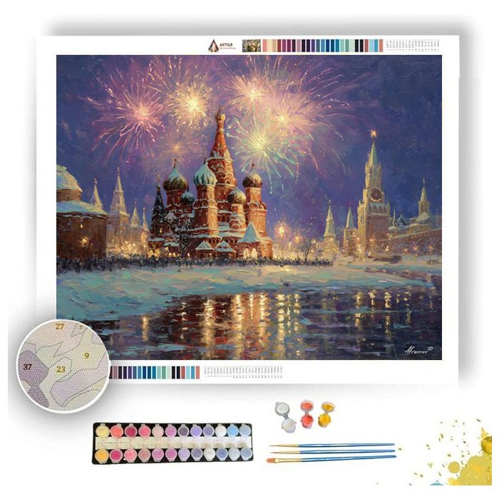 RUSSIAN NEW YEAR SKY - Paint by Numbers Full Kit