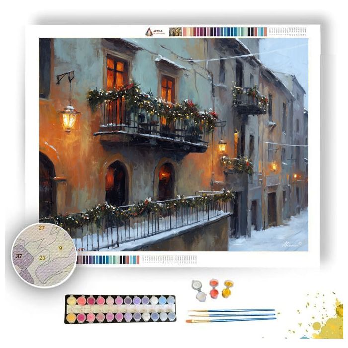 ITALIAN WINTER STREET - Paint by Numbers Full Kit