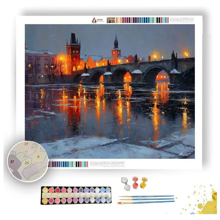 CZECH WINTER RIVER - Paint by Numbers Full Kit
