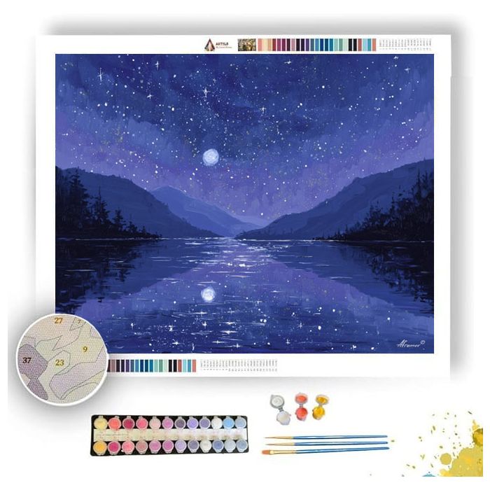 THE SKY MIRROR LAKE - Paint by Numbers Full Kit