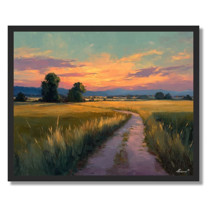 COUNTRY ROAD SUNSET - FRAMED