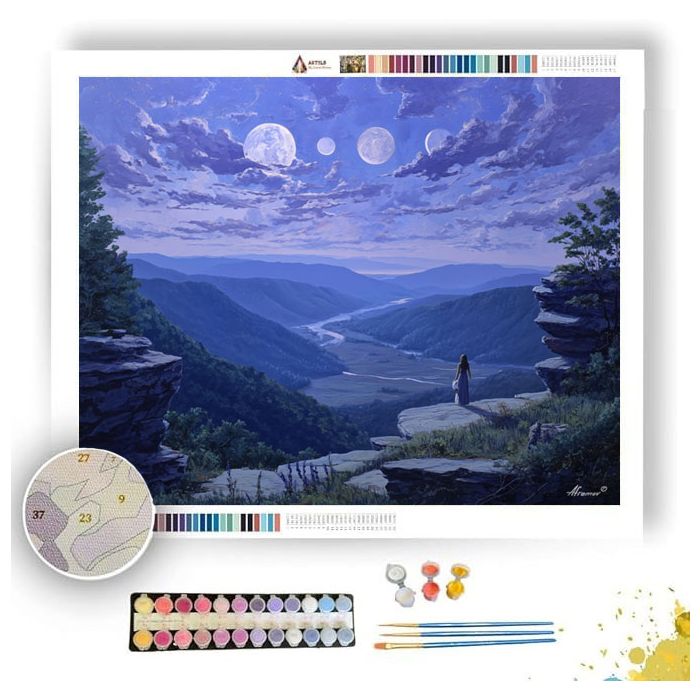 MOONLIT CLIFF HAVEN - Paint by Numbers Full Kit