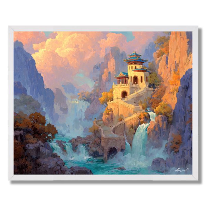 RAINBOW CLIFF TEMPLE - FRAMED