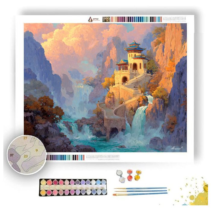 RAINBOW CLIFF TEMPLE - Paint by Numbers Full Kit