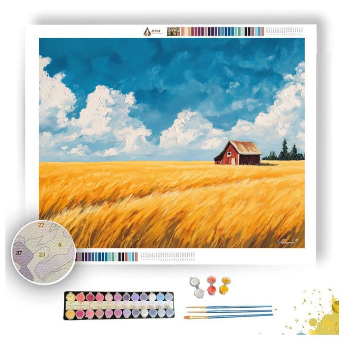 GOLDEN WHEAT FIELD - Paint by Numbers Full Kit