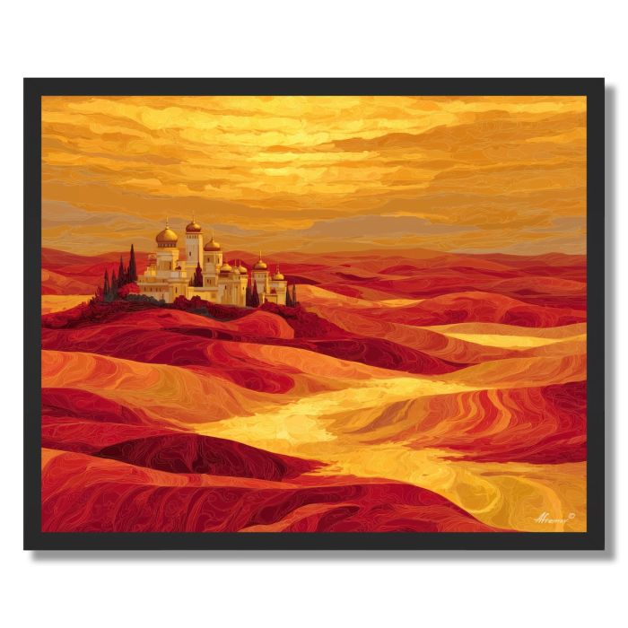 GOLDEN DESERT MIRAGE - FRAMED