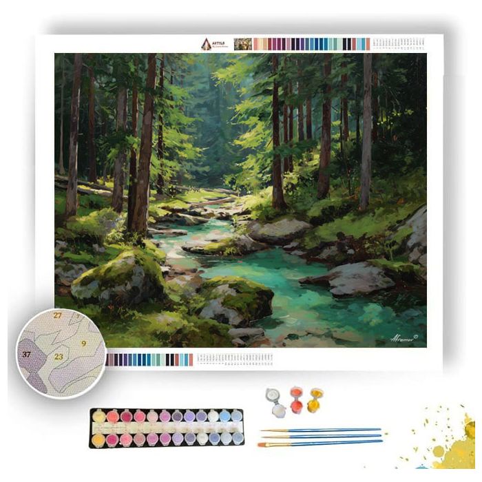 FOREST STREAM PATH - Paint by Numbers Full Kit