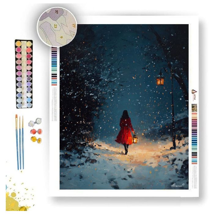 GIRL IN SCARLET - Paint by Numbers Full Kit