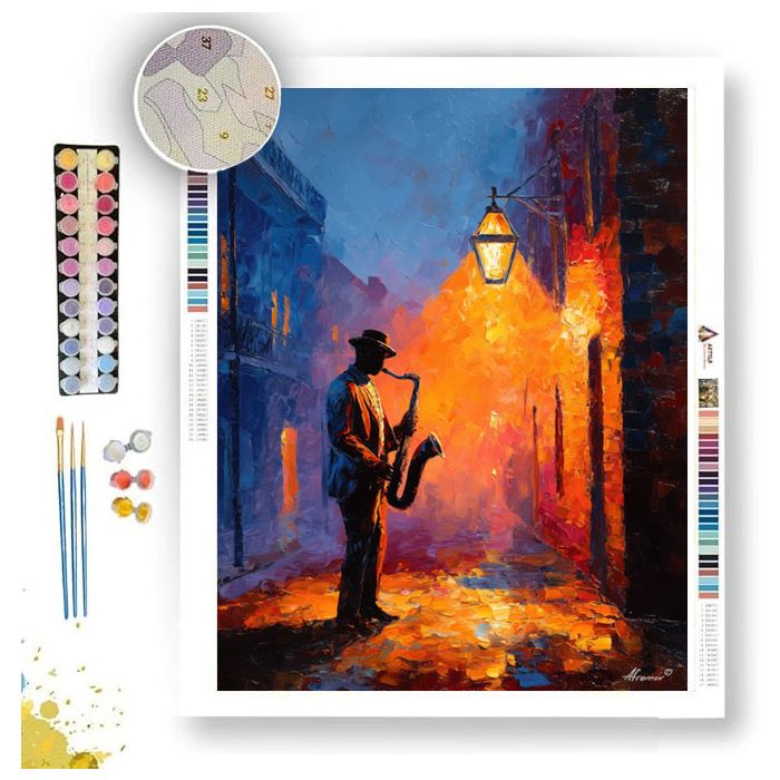 STREET JAZZ PLAYER - Paint by Numbers Full Kit