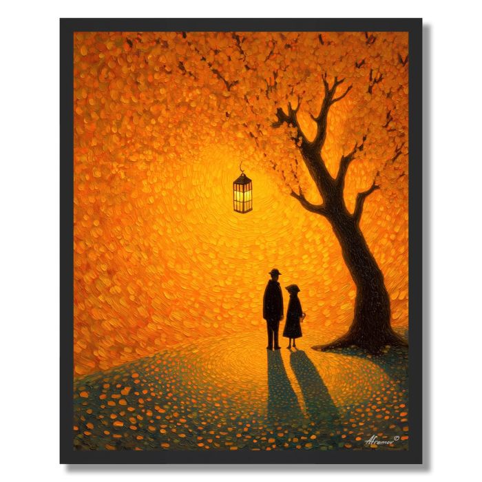 COUPLE UNDER LANTERN TREE - FRAMED