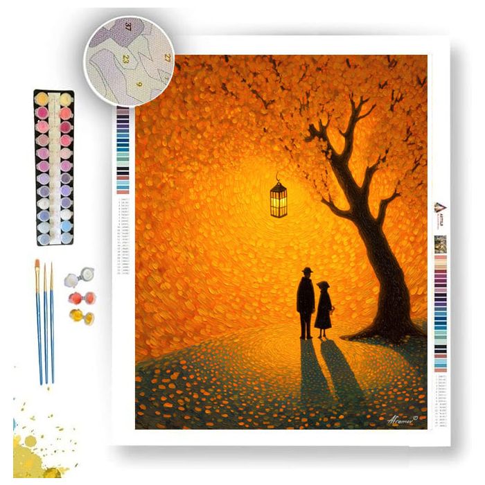 COUPLE UNDER LANTERN TREE - Paint by Numbers Full Kit