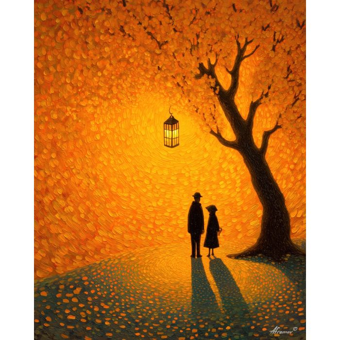 COUPLE UNDER LANTERN TREE