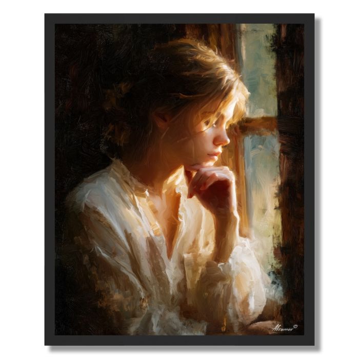 GIRL BY THE WINDOW - FRAMED