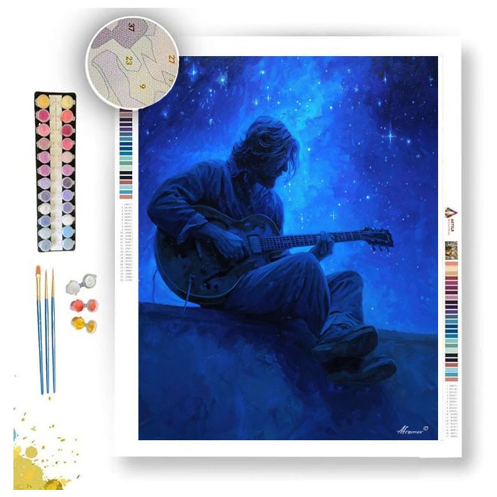 GUITARIST AT MIDNIGHT - Paint by Numbers Full Kit
