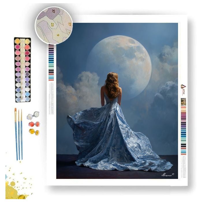 WOMAN AND MOON - Paint by Numbers Full Kit