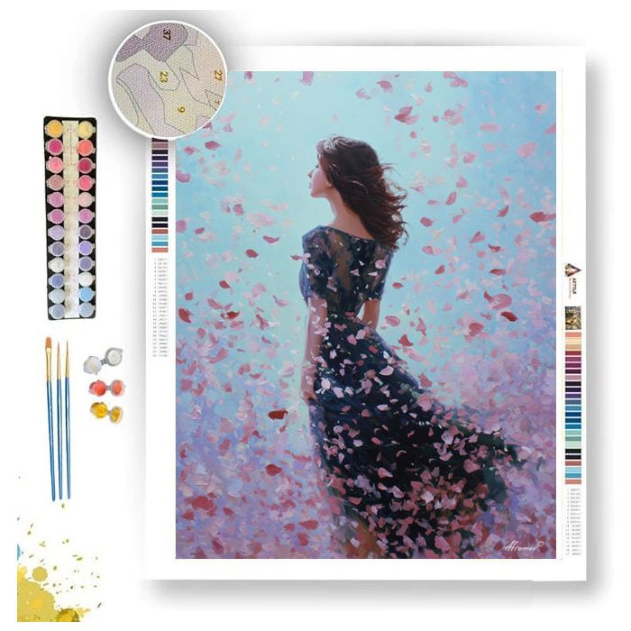 LADY IN BLOSSOM DRESS - Paint by Numbers Full Kit