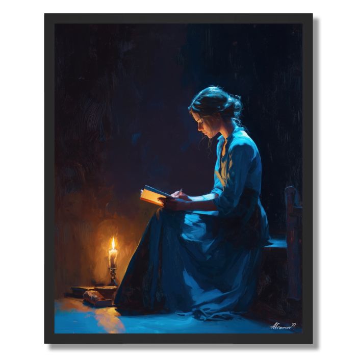 CANDLE READER - FRAMED