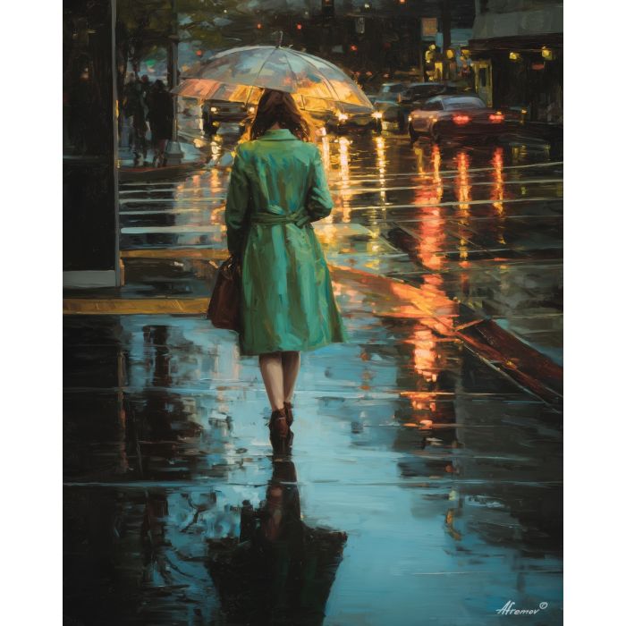 GREEN COAT WOMAN