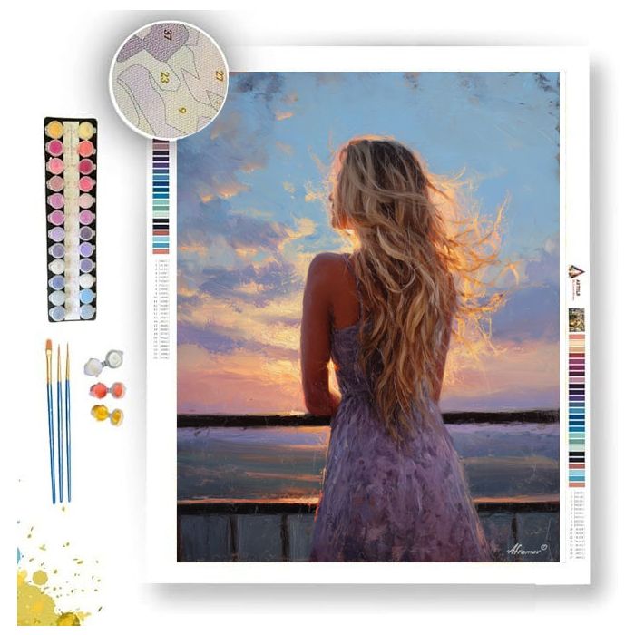 WOMAN ON THE BALCONY - Paint by Numbers Full Kit