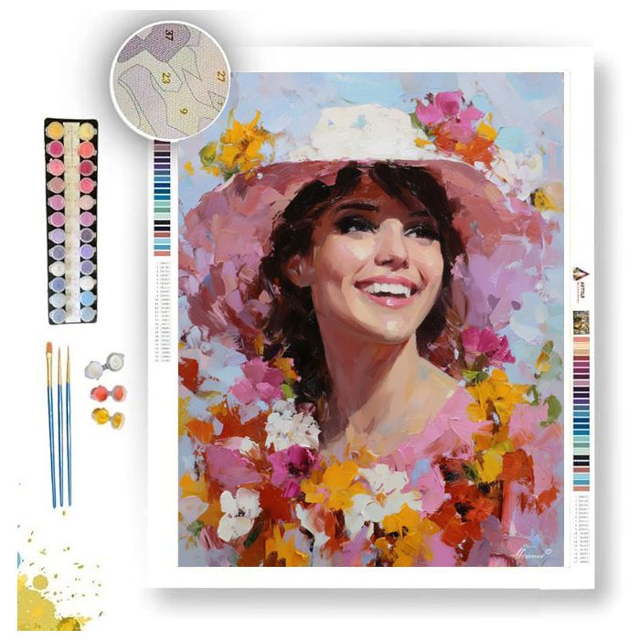FLORAL HAT LADY - Paint by Numbers Full Kit
