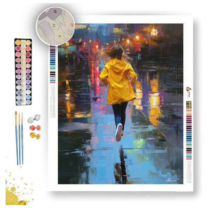 GIRL IN YELLOW RAINCOAT - Paint by Numbers Full Kit