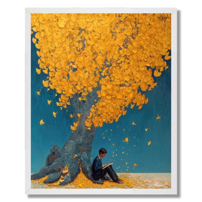 POET UNDER TREE - FRAMED