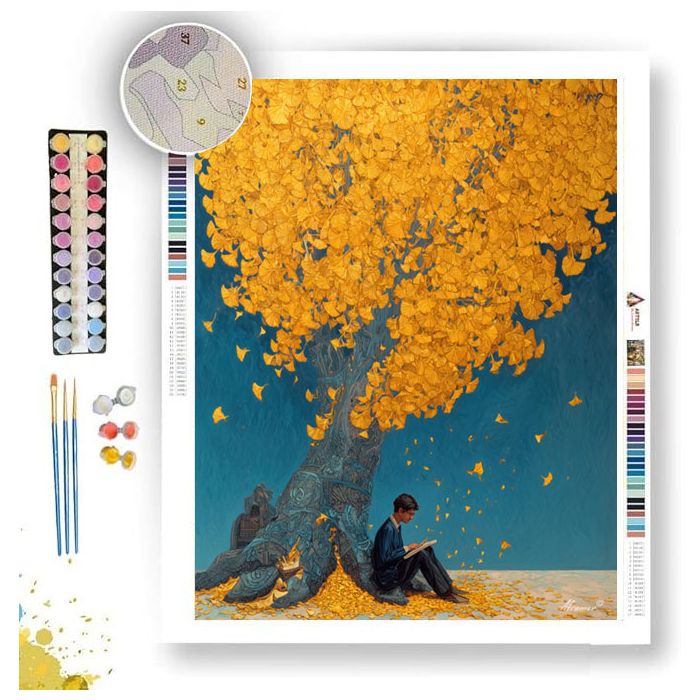 POET UNDER TREE - Paint by Numbers Full Kit