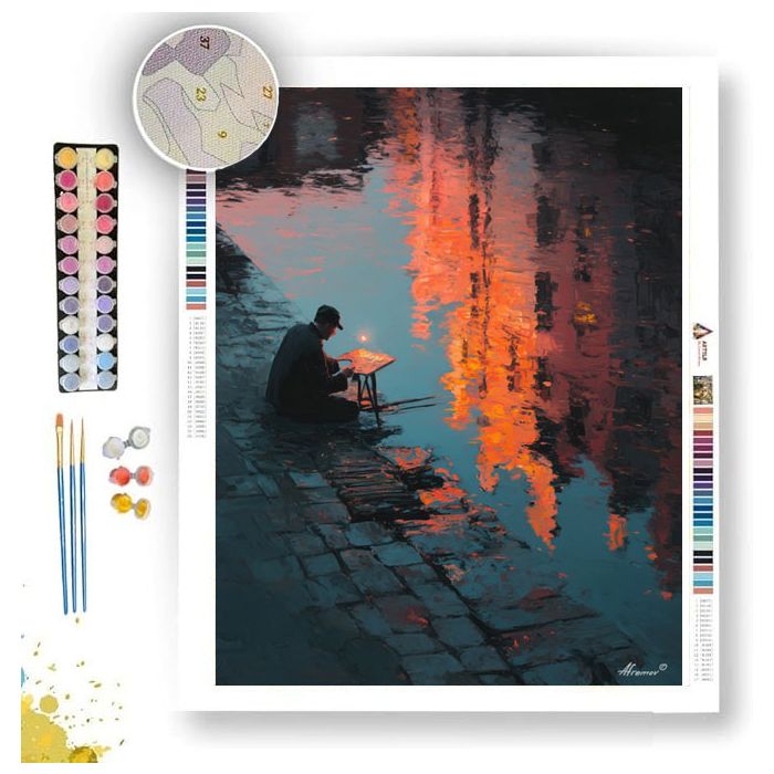 PAINTER BY THE CANAL - Paint by Numbers Full Kit