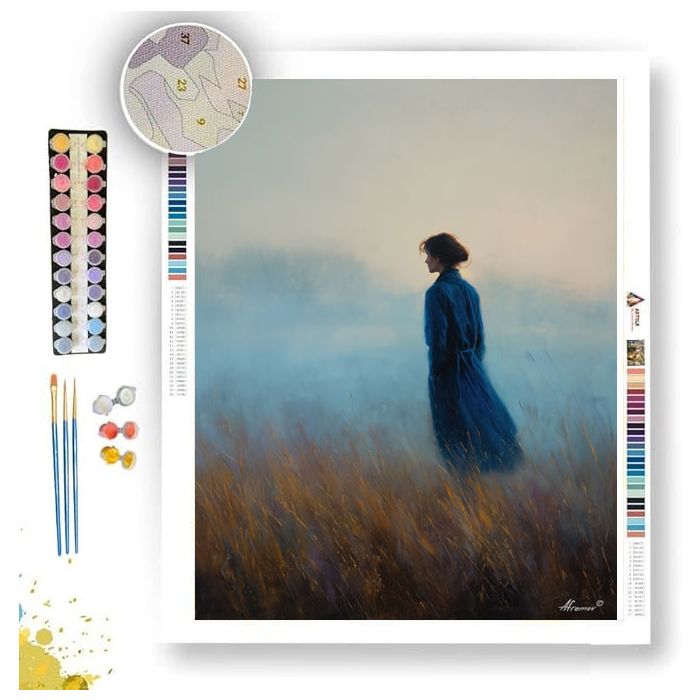 WOMAN IN BLUE SILENCE - Paint by Numbers Full Kit