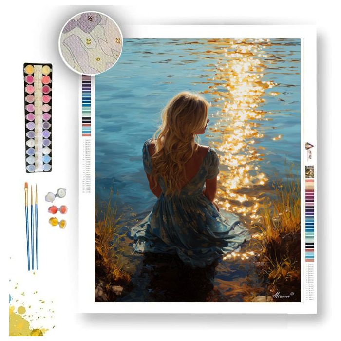 WOMAN BY THE LAKE - Paint by Numbers Full Kit