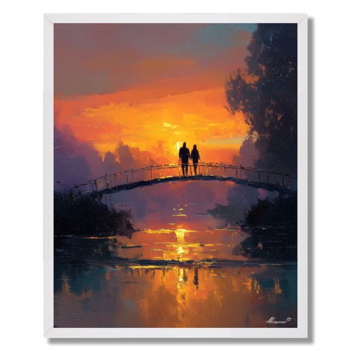 COUPLE ON THE BRIDGE - FRAMED