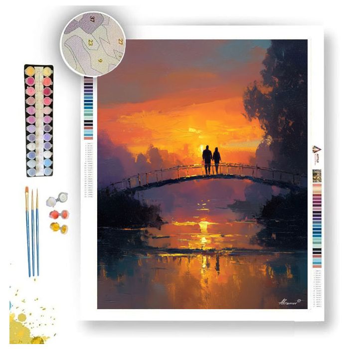 COUPLE ON THE BRIDGE - Paint by Numbers Full Kit