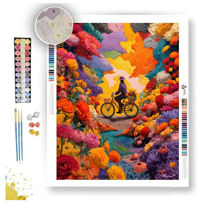 BICYCLE IN BLOOM - Paint by Numbers Full Kit