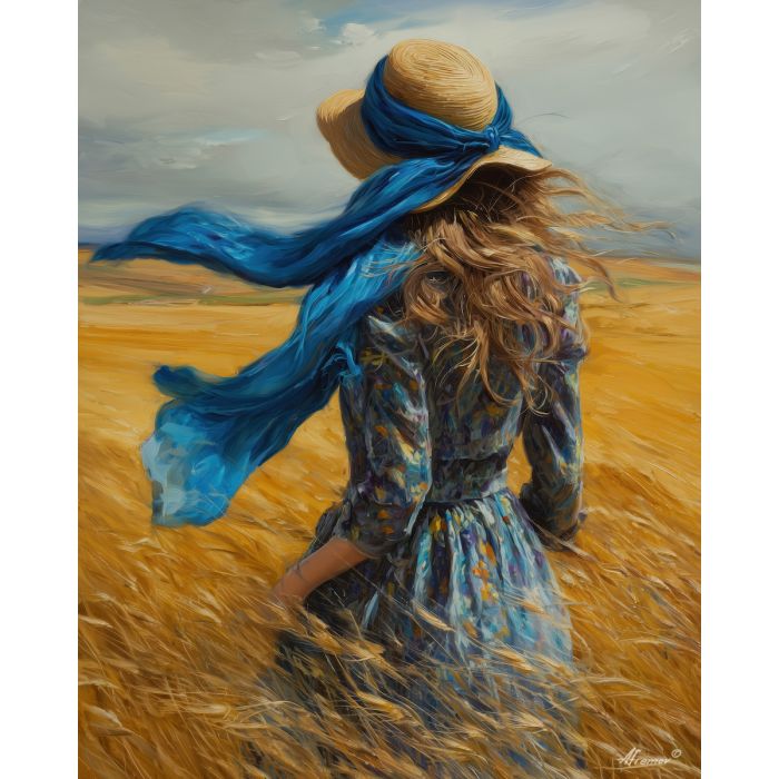 WOMAN WITH BLUE SCARF