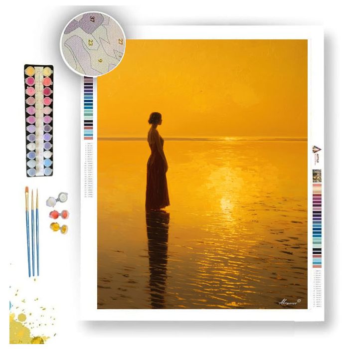 WOMAN UNDER GOLD SKY - Paint by Numbers Full Kit