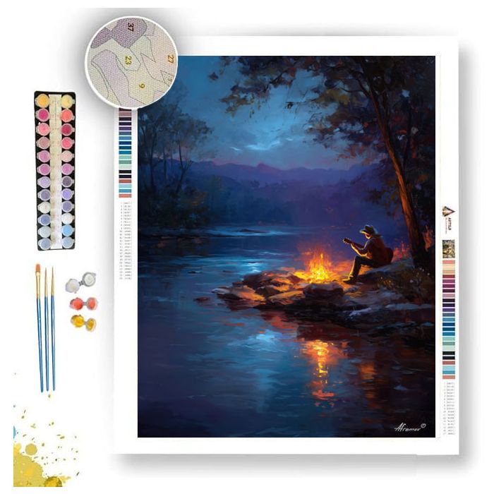 RIVER GUITAR - Paint by Numbers Full Kit