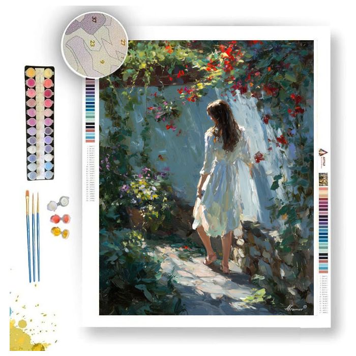 LADY IN WHITE DRESS - Paint by Numbers Full Kit