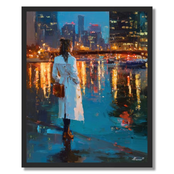 WOMAN IN WHITE COAT - FRAMED